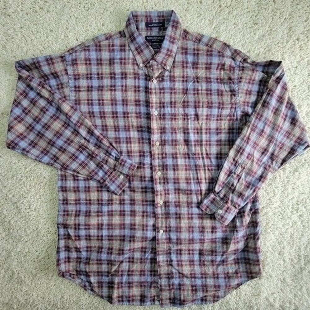 Daniel Cremieux Classics Plaid Button Down Shirt Men's Large Long Sleeve Cotton - Picture 1 of 12
